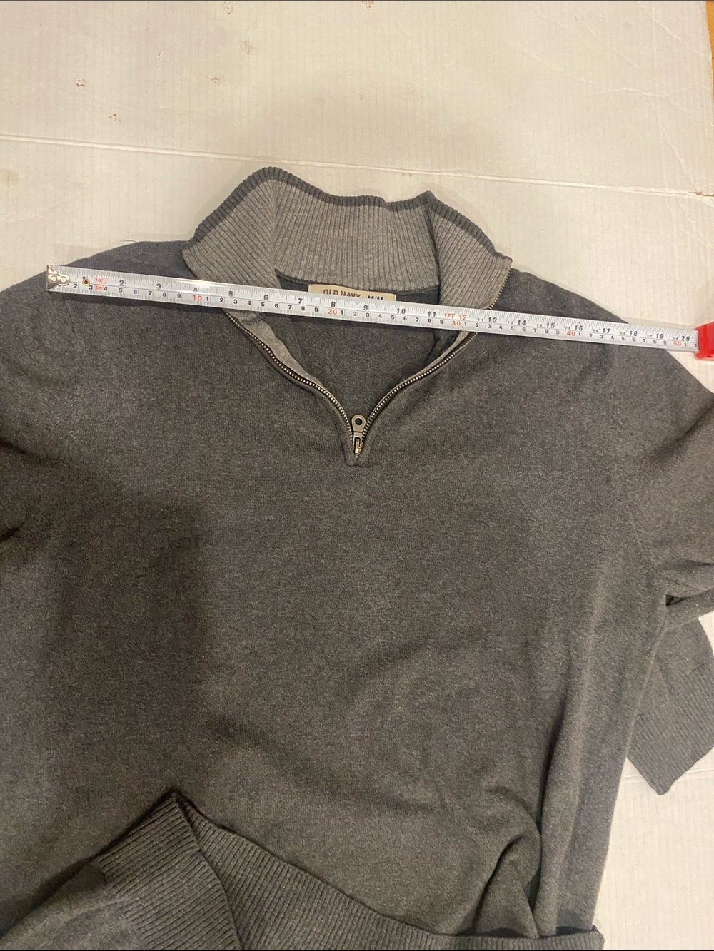 Old Navy Men’s Classic Dark Gray Half-Zip Cotton Sweater Size Medium - Picture 10 of 14